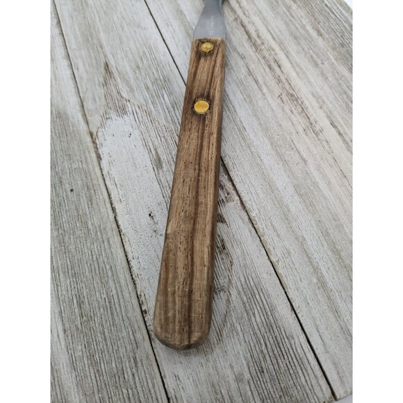 2 Prong Tine Meat Serving Fork Wood 10" Stainless Steel USA - Picture 3 of 8